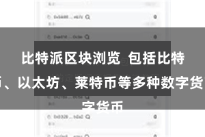比特派区块浏览  包括比特币、以太坊、莱特币等多种数字货币